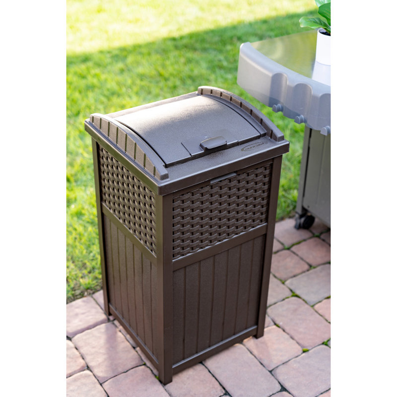 Suncast Gallon Manual Lift Trash Hideaway Container Reviews Wayfair